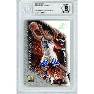 Andre Miller Signed 2000-01 SPX Basketball Card Cleveland Cavs Beckett Autograph